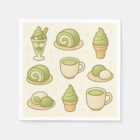 Japanese-inspired art for matcha desserts.