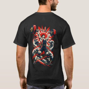 Japanese Inspired Bodybuilding Weightlifter Art T-Shirt