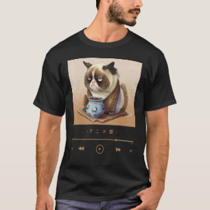 Japanese-inspired Cat in Elegant Kimono Dress T-Shirt