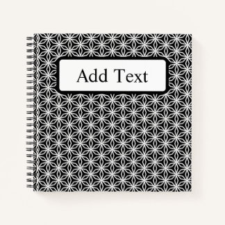 Japanese-Inspired Geometric Black & White Custom Notebook