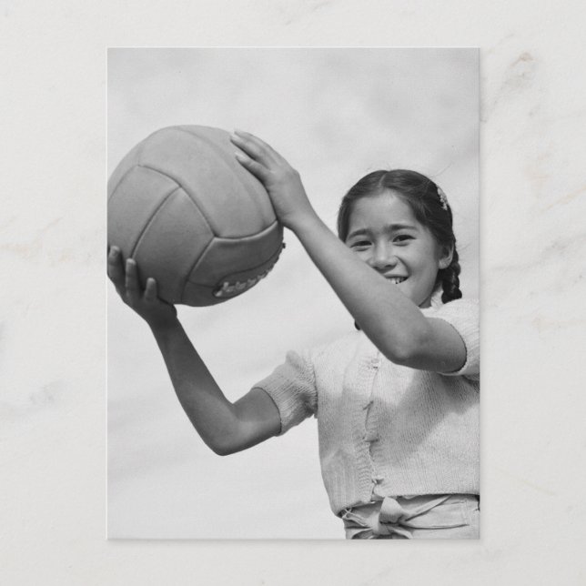 Japanese Internment Camp Volleyball WWII Postcard (Front)