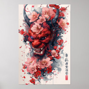 Japanese Irezumi Hannya Tattoo Poster