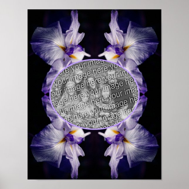 Japanese Iris Flower Frame Create Your Own Photo Poster (Front)