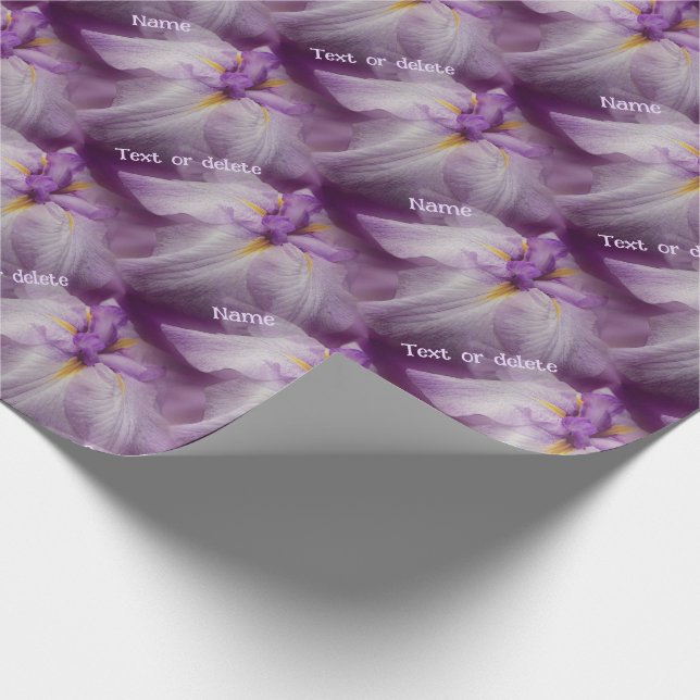 Japanese Iris Flower Nature Personalised Wrapping Paper (Corner)