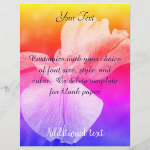 Japanese Iris Flower Rainbow Colours Custom Letterhead