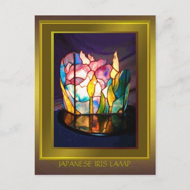 Japanese Iris Lamp Design Postcard (Front)