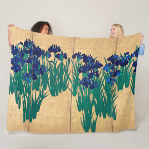 Japanese Irises, Ogata Kōrin Fleece Blanket