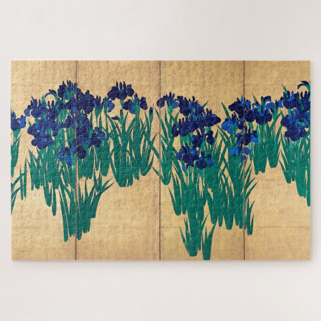 Japanese Irises, Ogata Kōrin Jigsaw Puzzle (Horizontal)