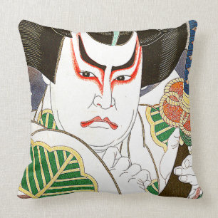 Japanese Kabuki Actor Art by Natori Shunsen 名取 Cushion