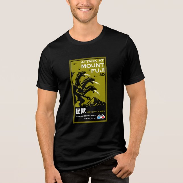 Japanese Kaiju Art Tri-Blend Shirt (Front)