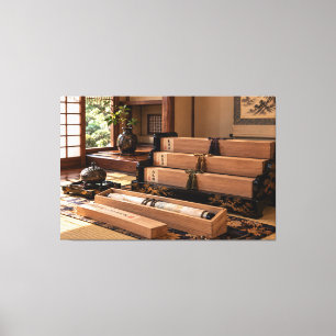 Japanese Kakejiku Scroll Boxes – Traditional Shoin Canvas Print