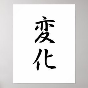 Japanese Kanji for Change - Henka Poster