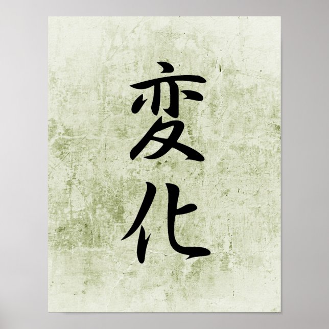 Japanese Kanji for Change - Henka Poster (Front)