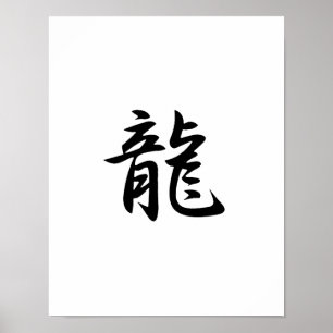 Japanese Kanji for Dragon - Ryuu Poster
