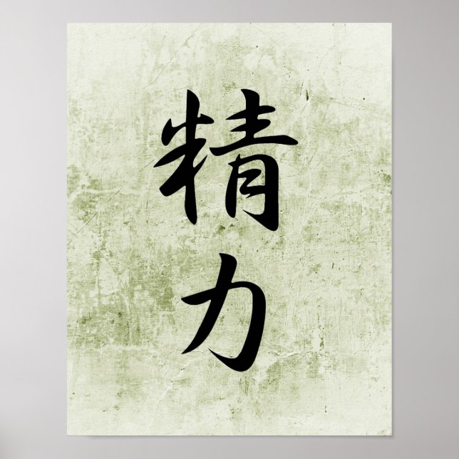 Japanese Kanji for Energy - Seiryoku Poster (Front)