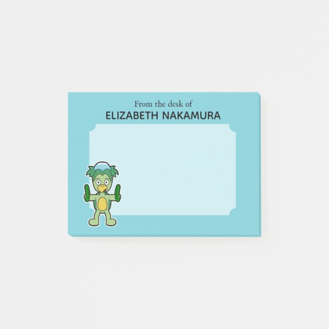 Japanese Kappa Yokai Monster- Personalised Post-it Notes (Front)