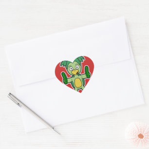 Japanese Kappa Yokai (with cucumbers!) Heart Sticker