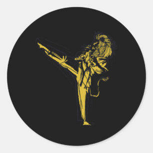 Japanese Karate - Lion Fighter Classic Round Sticker