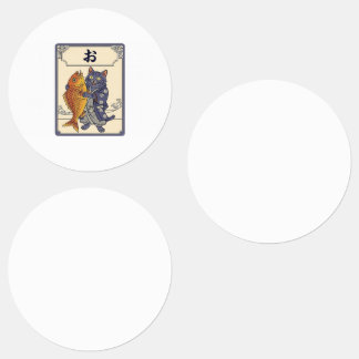 Japanese Karuta Cat with Tai Fish