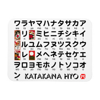 Japanese Katakana (Alphabet) table Magnet