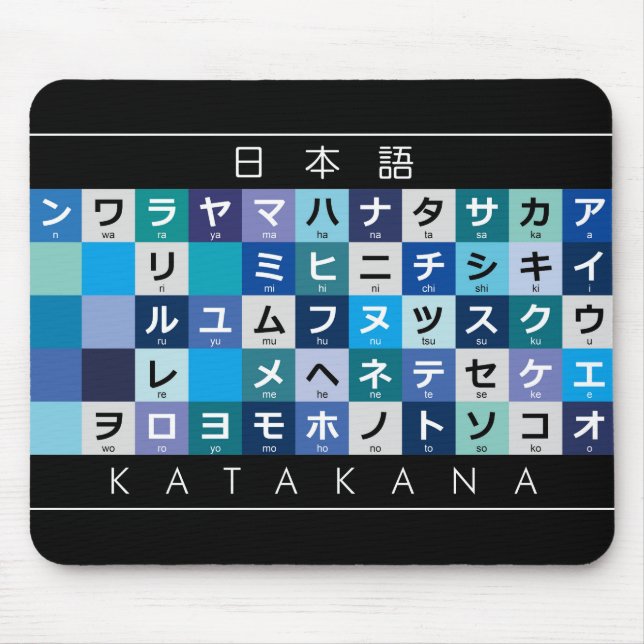 Japanese Katakana table Mouse Pad (Front)