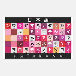 Japanese Katakana table Rectangular Sticker