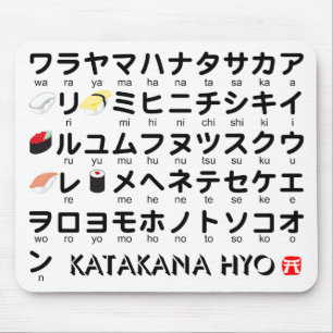 Japanese Katakana table(Sushi) Mouse Pad