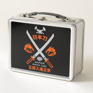Japanese Katana Sword Metal Lunch Box
