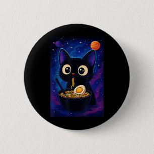 Japanese Kawaii Anime Cat Ramen Graphic Funny Men 6 Cm Round Badge