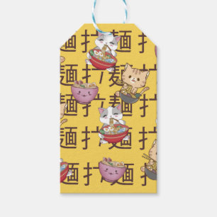 Japanese Kawaii Anime Cat Ramen Noodles Gift Tags
