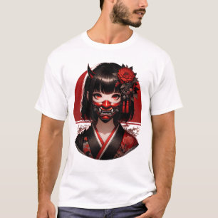 Japanese Kawaii Anime Girl Waifu Otaku Oni Mask T-Shirt