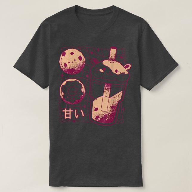 Japanese Kawaii Boba Tea Guinea Pig Donut Cookie G T-Shirt (Design Front)