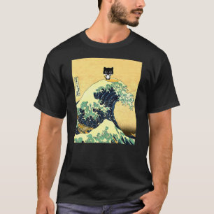 Japanese Kawaii Cat Surfer Great Wave Off Kanagawa T-Shirt