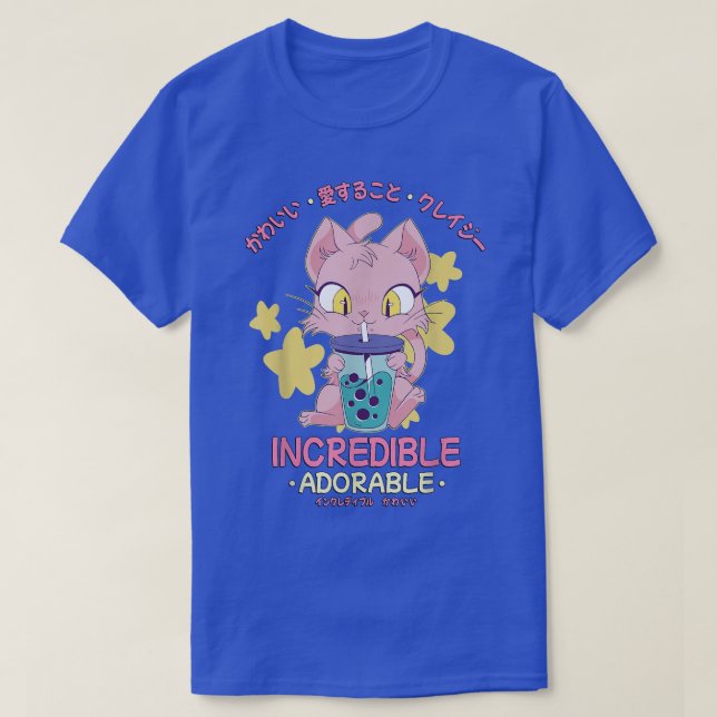 Japanese - Kawaii Cute Bubble Tea Cat Incredible A T-Shirt (Design Front)