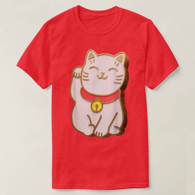 Japanese Kawaii Lucky Cat MenekiNeko Japan Graphic T-Shirt (Design Front)