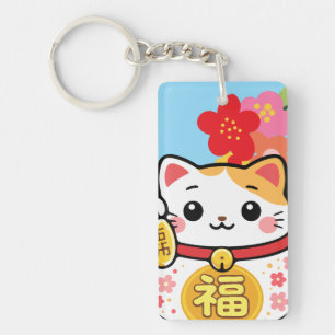 Japanese Kawaii maneki lucky cat Key Ring
