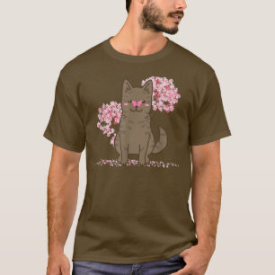 Japanese Kawaii Sakura  Cherry Blossom Kai Ken Dog T-Shirt