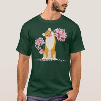 Japanese Kawaii Sakura  Cherry Blossom Shiba Inu D T-Shirt