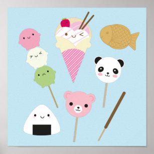 Japanese Kawaii Snacks Poster
