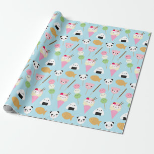 Japanese Kawaii Snacks Wrapping Paper