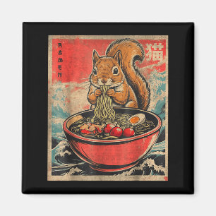 Japanese Kawaii Squirrel Eating Ramen Anime Gifts  Magnet