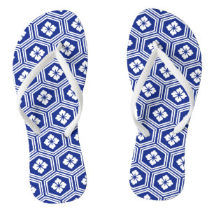 Japanese Kikkō Blue and White Motive Thongs