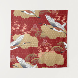 Japanese Kimono Cherry Blossoms Tapestry
