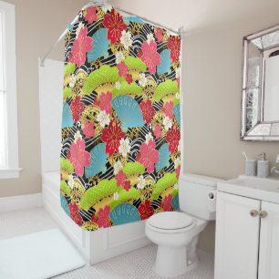 Japanese Kimono Fabric styled Shower curtain