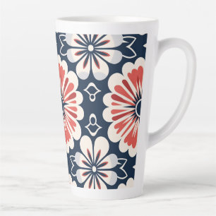 Japanese Kimono Floral Design Tall Coffee Cup