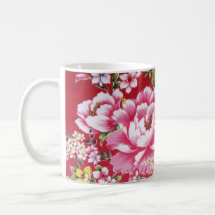 Japanese Kimono Flowers Coffee Mug