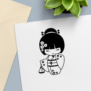 Japanese Kimono Girl Colour Me Self-inking Stamp