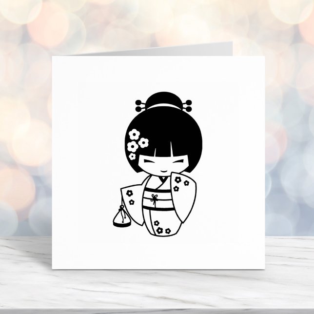 Japanese Kimono Girl Colour Me Self-inking Stamp (Creator Uploaded)