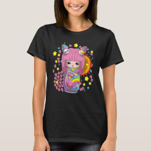 Japanese  Kimono Kokeshi Doll T-Shirt