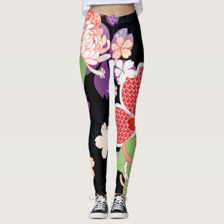 Japanese Kimono Patern A Leggins Leggings